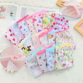 12Pc/Lot Baby Girls Underwear Cotton Kids Short Briefs Children 2-12Y