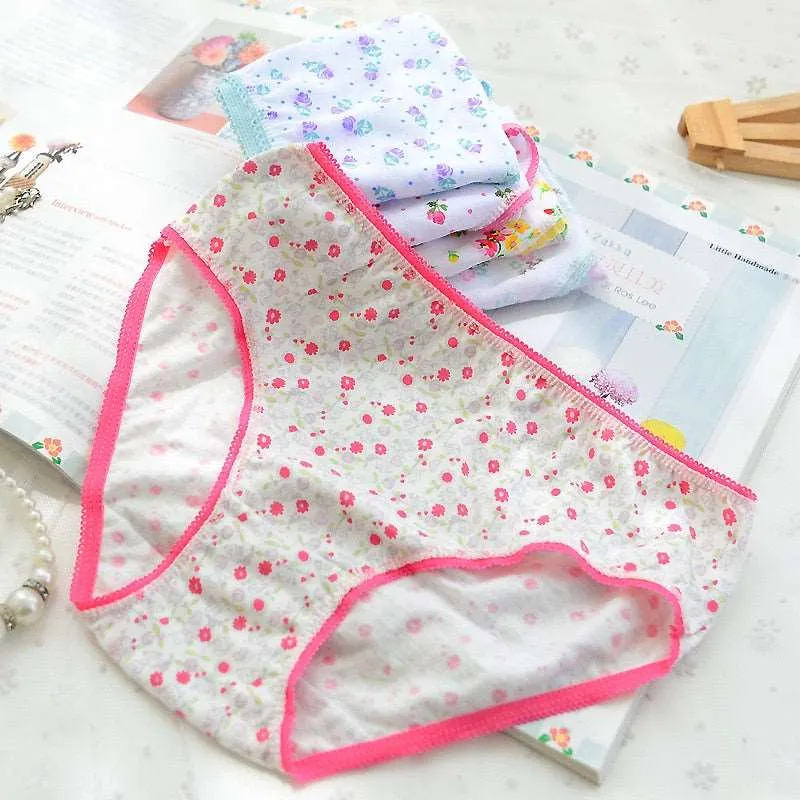12Pc/Lot Baby Girls Underwear Cotton Kids Short Briefs Children 2-12Y