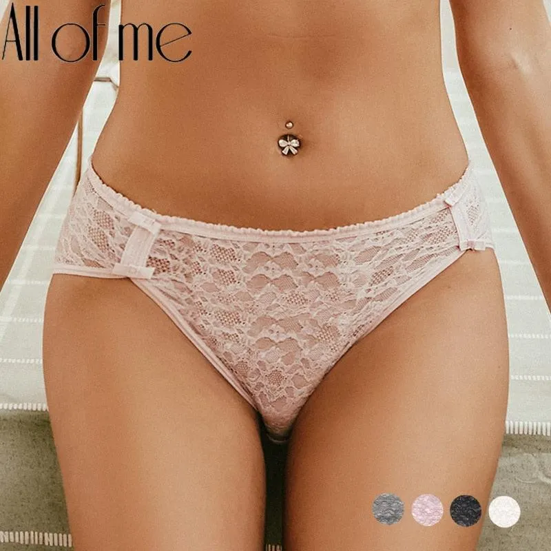 2 Pack Lace Underwear Cotton Crotch Briefs Underpants Floral Mesh Lingerie Panties