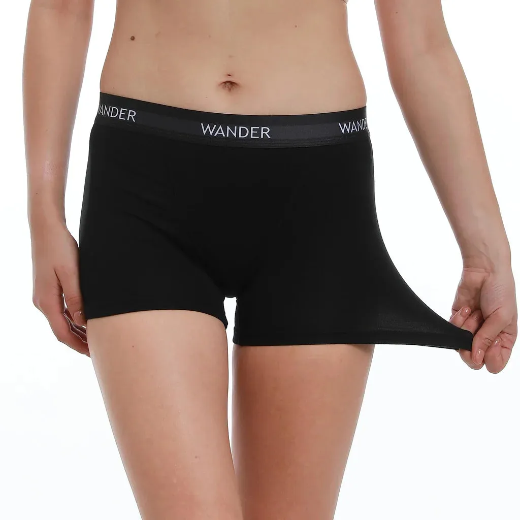 2 Pcs Black Women's Boxer Underwear, Women's Boyshort Panties