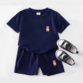 2pcs Kid Boy's Casual Solid Color Top and Pants Set