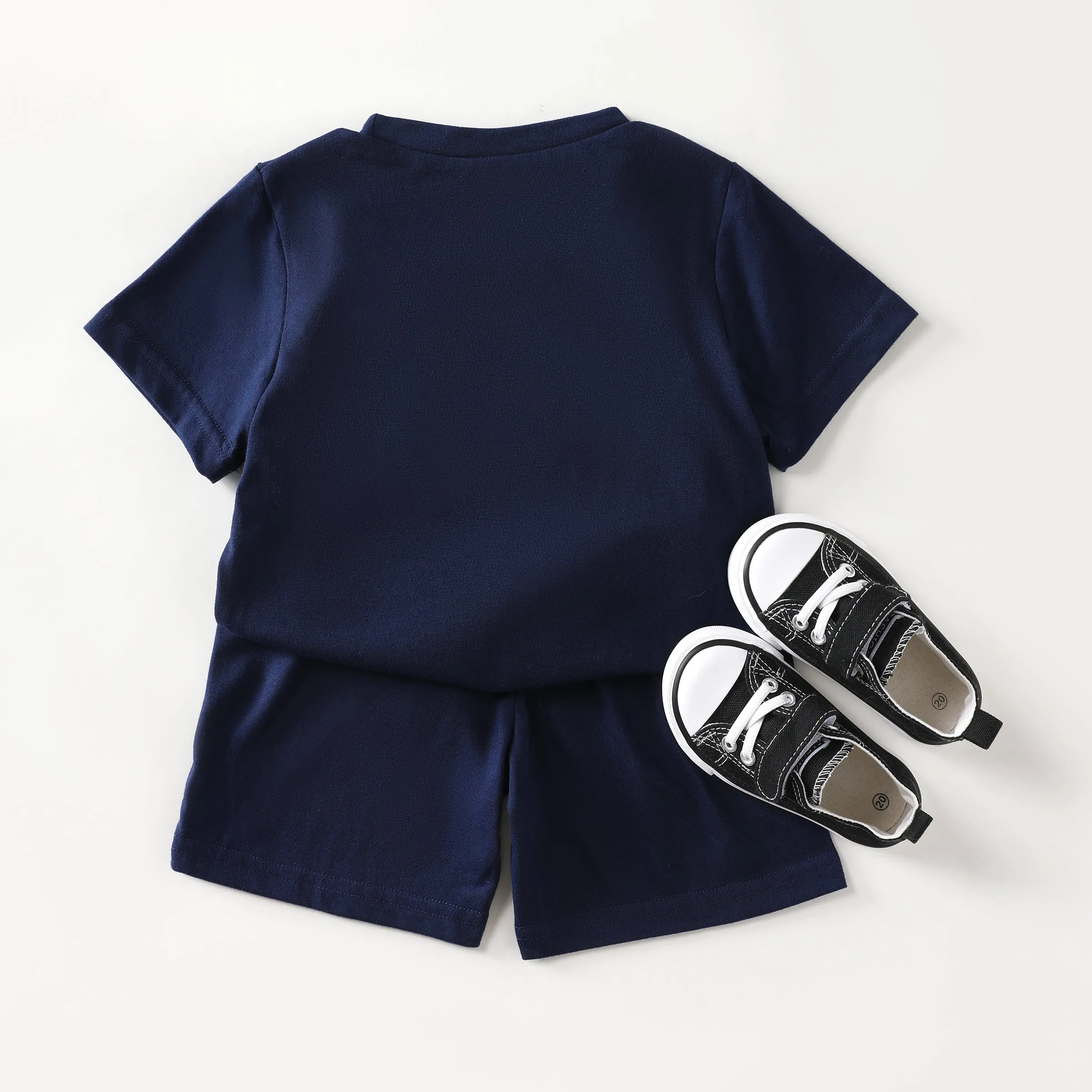 2pcs Kid Boy's Casual Solid Color Top and Pants Set