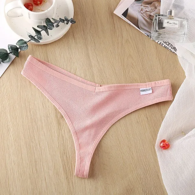 3 Pack 8 Colors Thong G-String Cotton Mix Thongs Panties V Waist Underpants Pantys Lingerie