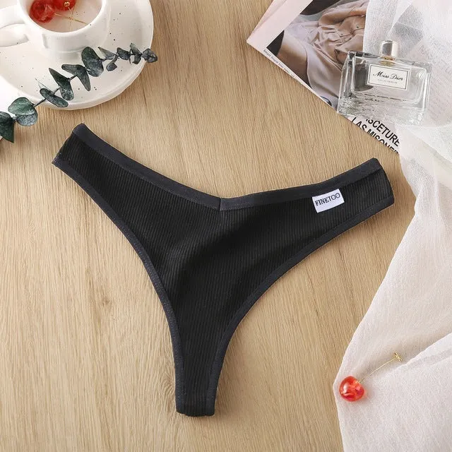 3 Pack 8 Colors Thong G-String Cotton Mix Thongs Panties V Waist Underpants Pantys Lingerie