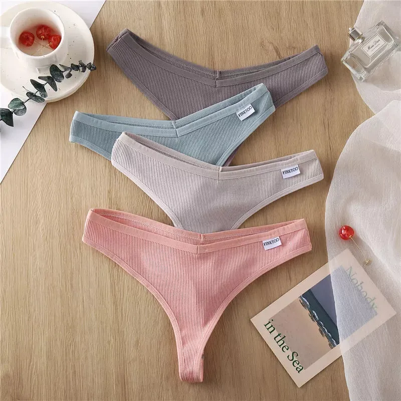 3 Pack 8 Colors Thong G-String Cotton Mix Thongs Panties V Waist Underpants Pantys Lingerie