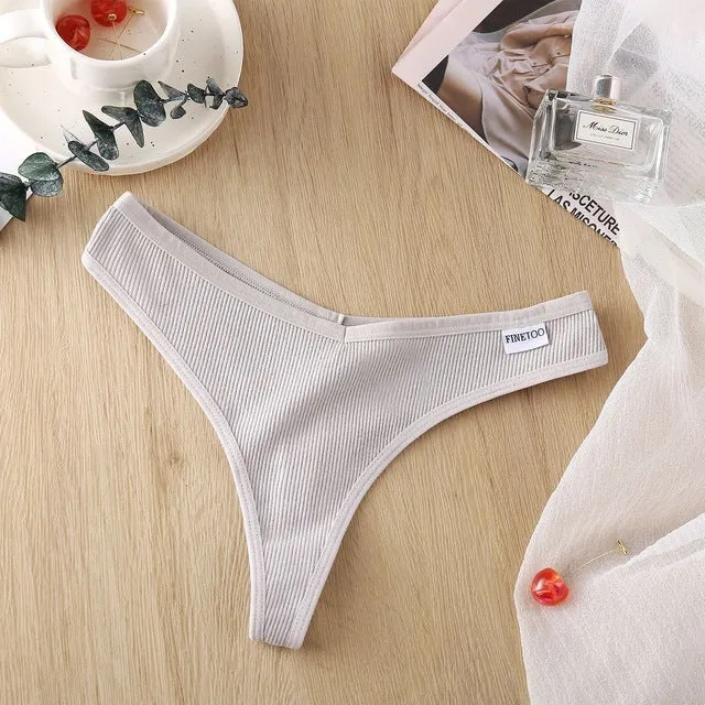 3 Pack 8 Colors Thong G-String Cotton Mix Thongs Panties V Waist Underpants Pantys Lingerie