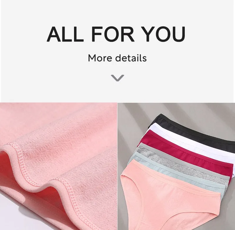 3 Pack Cotton Mix Panties Jacquard Design Pattern Panties Underwear Lingerie Briefs Solid Color Intimate Pantys