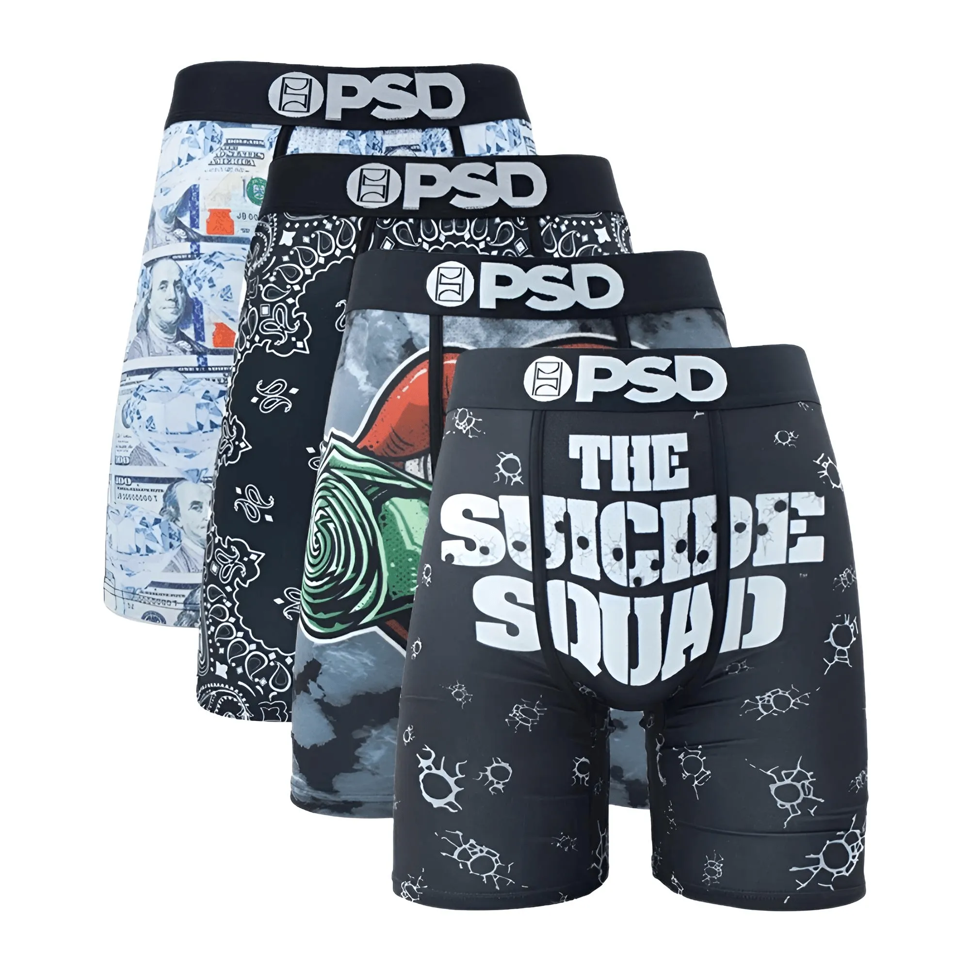 4-Pack Men's Boxer Briefs Fashion Print Underwear Male Printed Summer Man Boxer Shorts Trunks