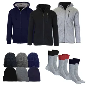 5-Piece: Men's Sherpa Winter Gift Set