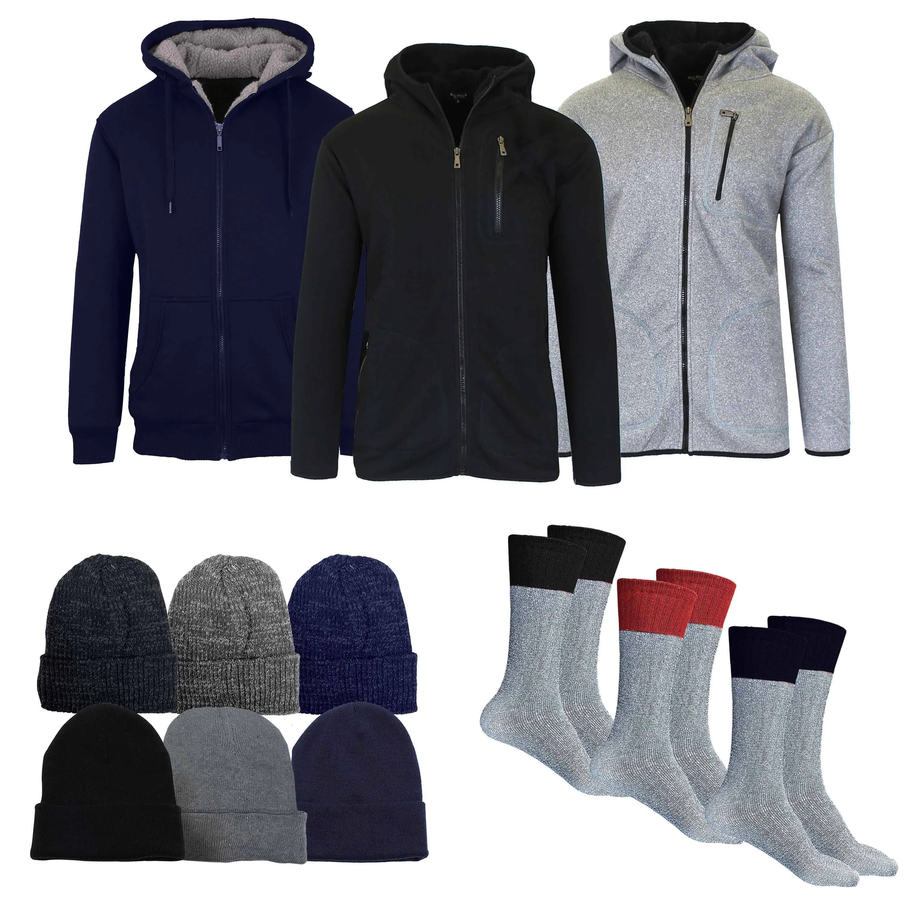5-Piece: Men's Sherpa Winter Gift Set
