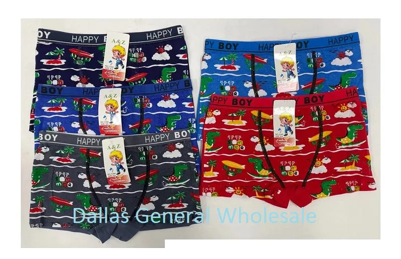 5PC Little Boys Dinosaur Boxers Wholesale