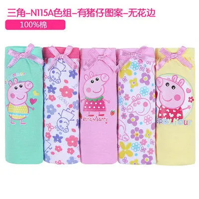 5pcs/set  Girls Kids Short Briefs baby girl underwear