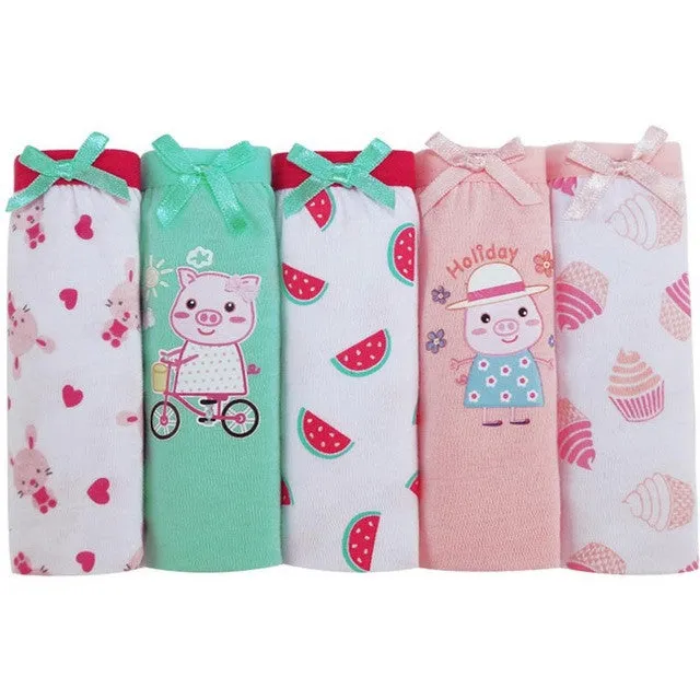 5pcs/set  Girls Kids Short Briefs baby girl underwear