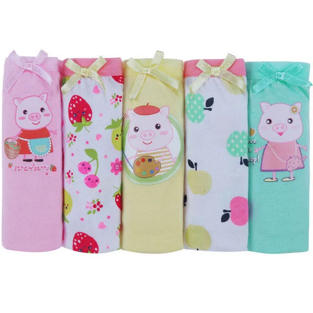 5pcs/set  Girls Kids Short Briefs baby girl underwear