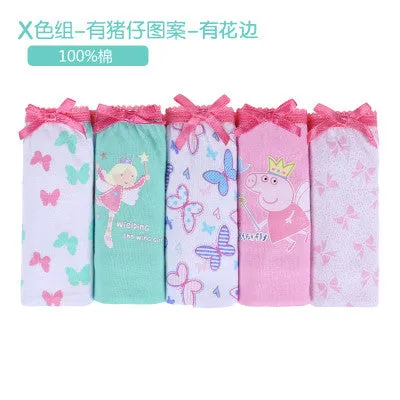 5pcs/set  Girls Kids Short Briefs baby girl underwear