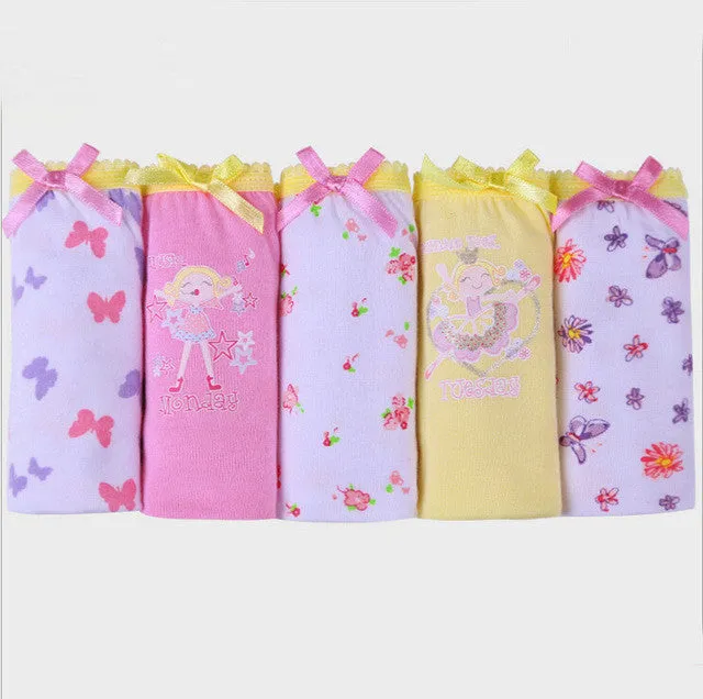5pcs/set  Girls Kids Short Briefs baby girl underwear