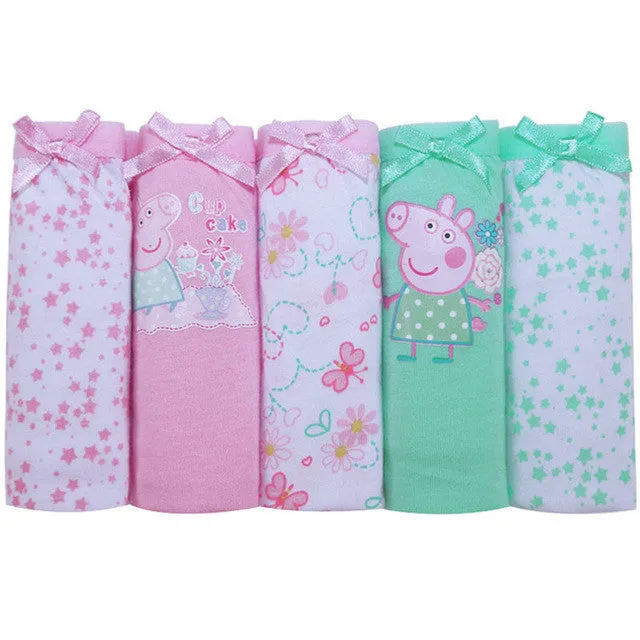 5pcs/set  Girls Kids Short Briefs baby girl underwear
