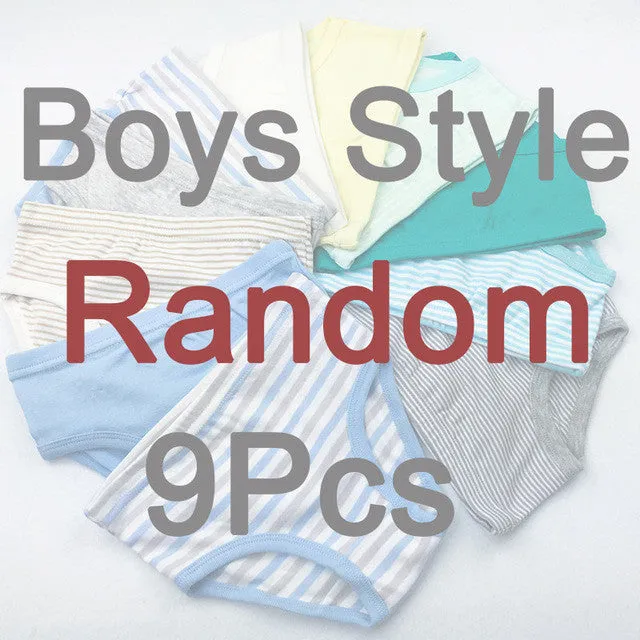 9 Pcs/Lot 2-8Y Kids Boys Girls  Baby Underwear