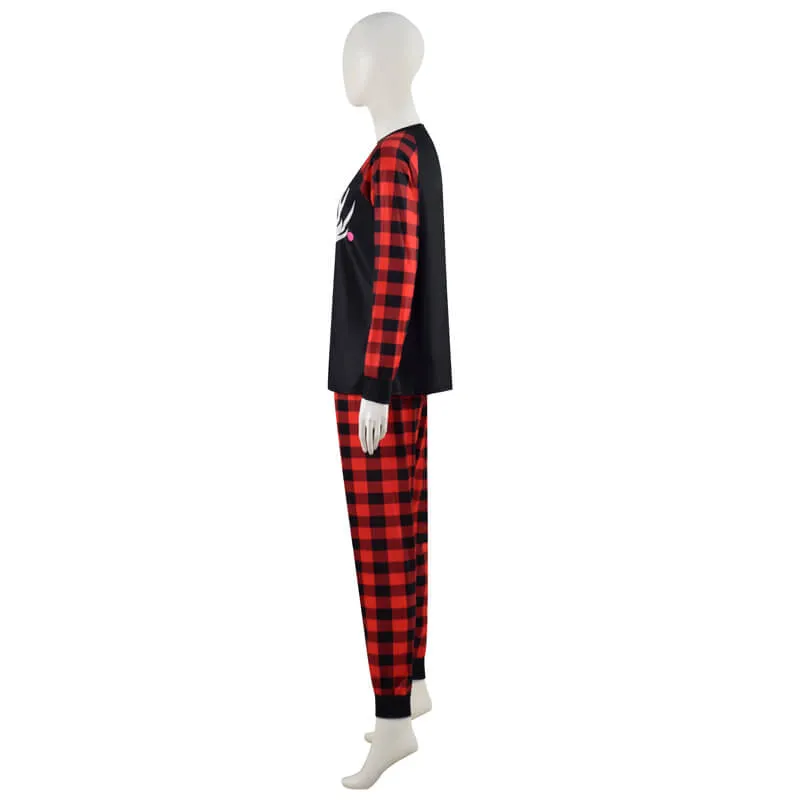 ACcosplay Christmas Family Pajamas Set Red Plaid Christmas Pajamas for Women