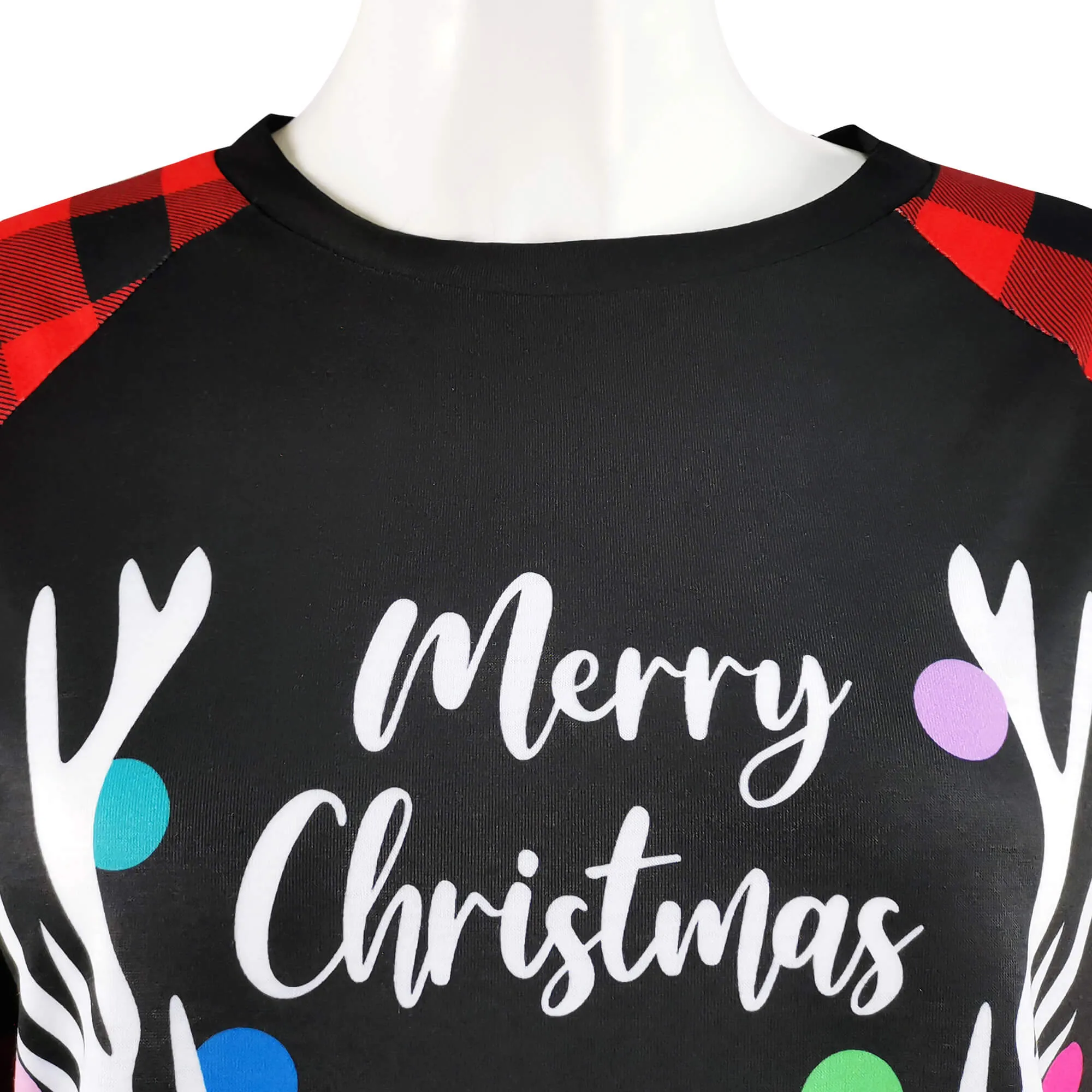 ACcosplay Christmas Family Pajamas Set Red Plaid Christmas Pajamas for Women