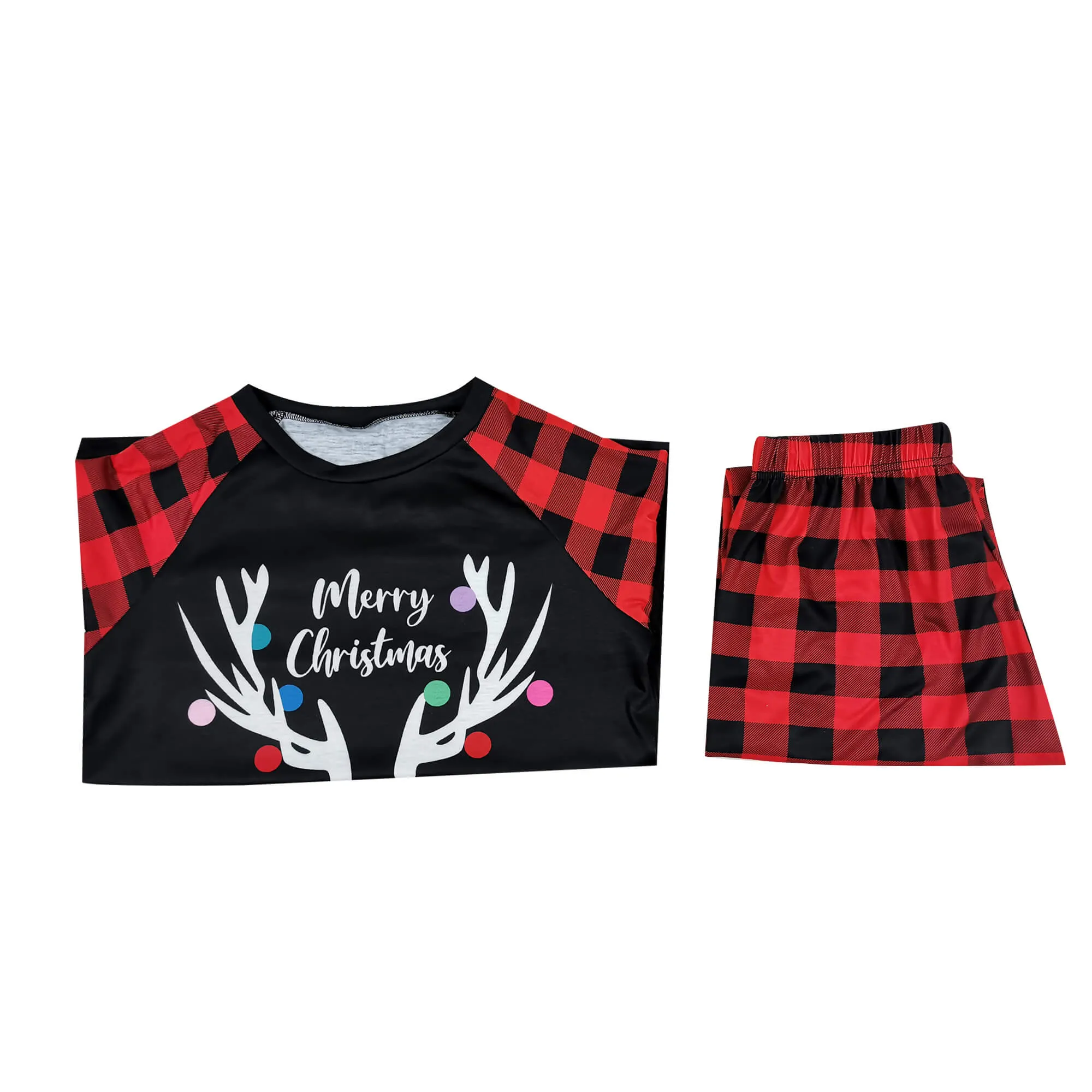 ACcosplay Christmas Family Pajamas Set Red Plaid Christmas Pajamas for Women