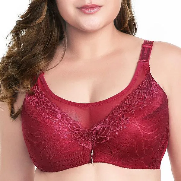 Adjustable Memory Metal Wire Five Back Closure Gather Full Busted Bras