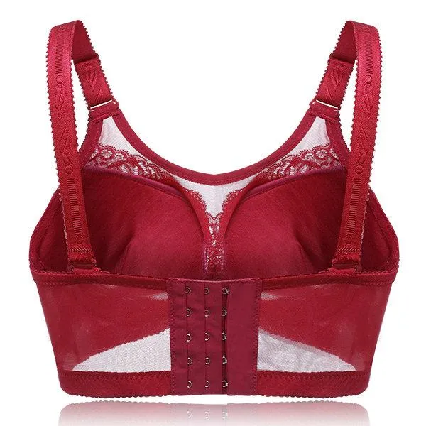 Adjustable Memory Metal Wire Five Back Closure Gather Full Busted Bras