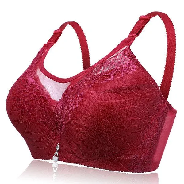 Adjustable Memory Metal Wire Five Back Closure Gather Full Busted Bras
