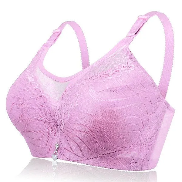 Adjustable Memory Metal Wire Five Back Closure Gather Full Busted Bras