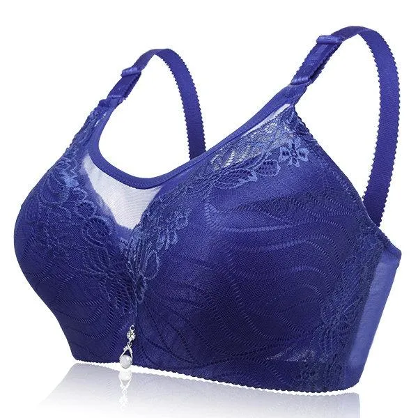 Adjustable Memory Metal Wire Five Back Closure Gather Full Busted Bras