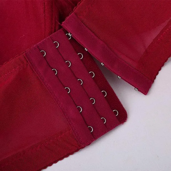 Adjustable Memory Metal Wire Five Back Closure Gather Full Busted Bras
