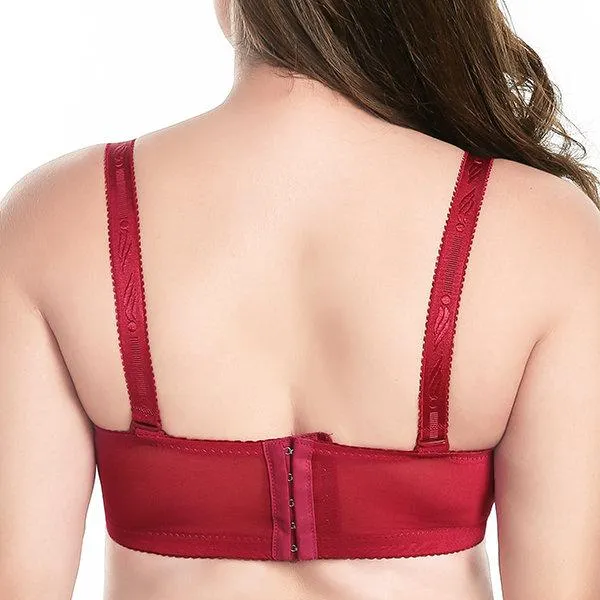 Adjustable Memory Metal Wire Five Back Closure Gather Full Busted Bras