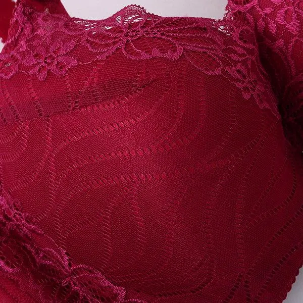 Adjustable Memory Metal Wire Five Back Closure Gather Full Busted Bras