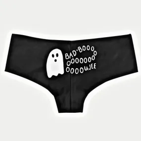 Bad Boo Undies | Black Cheeky Ghost Bad Boooooooujee Graphic on Back