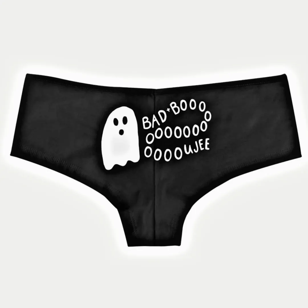 Bad Boo Undies | Black Cheeky Ghost Bad Boooooooujee Graphic on Back