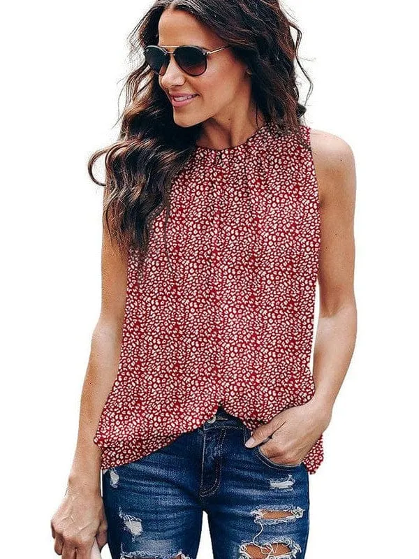 Black and White Dalmatian Print Halter Top