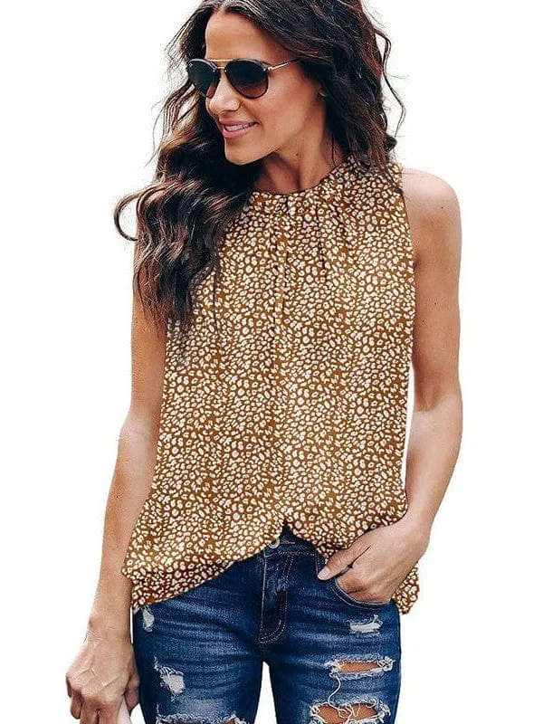 Black and White Dalmatian Print Halter Top