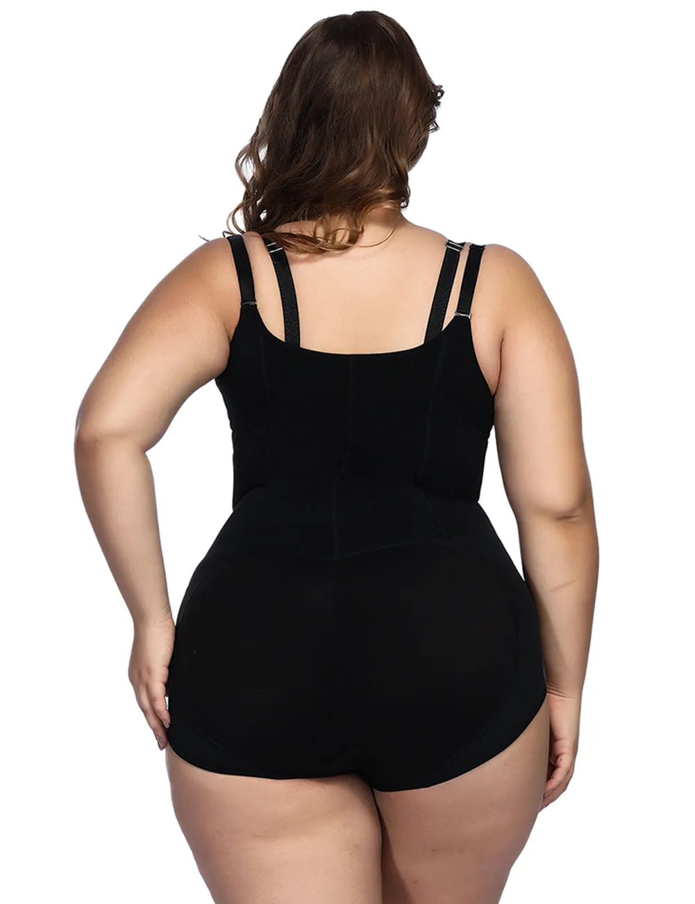 Black Butt Lifting Body Shapewear Cami Straps Breathable 01