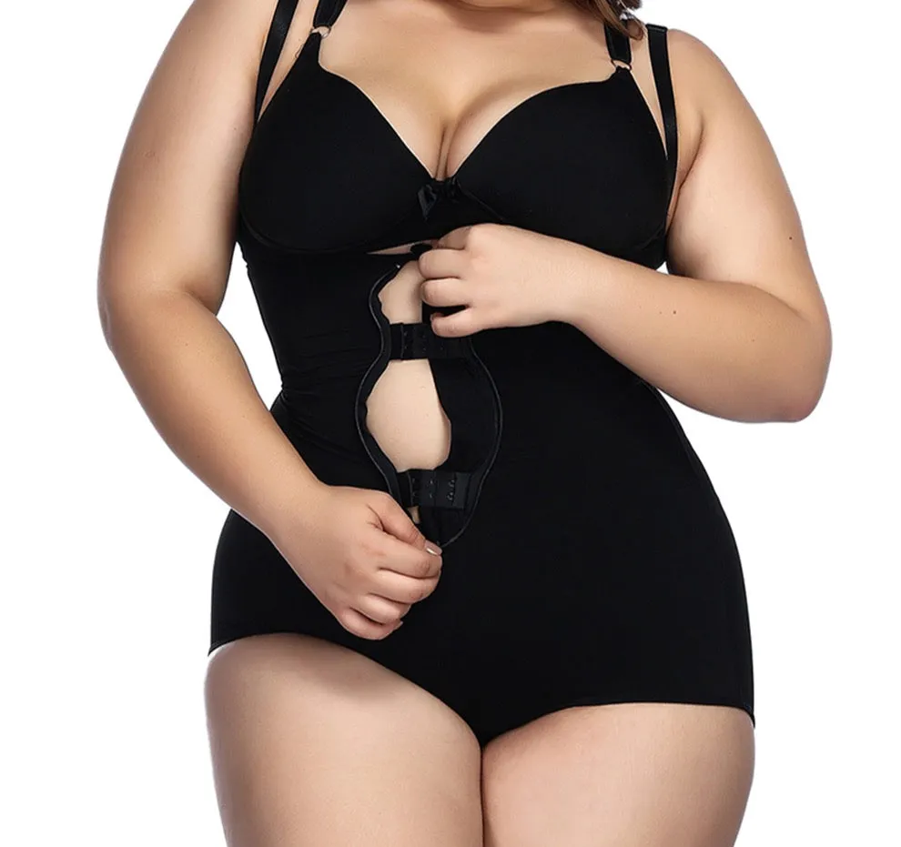 Black Butt Lifting Body Shapewear Cami Straps Breathable 01