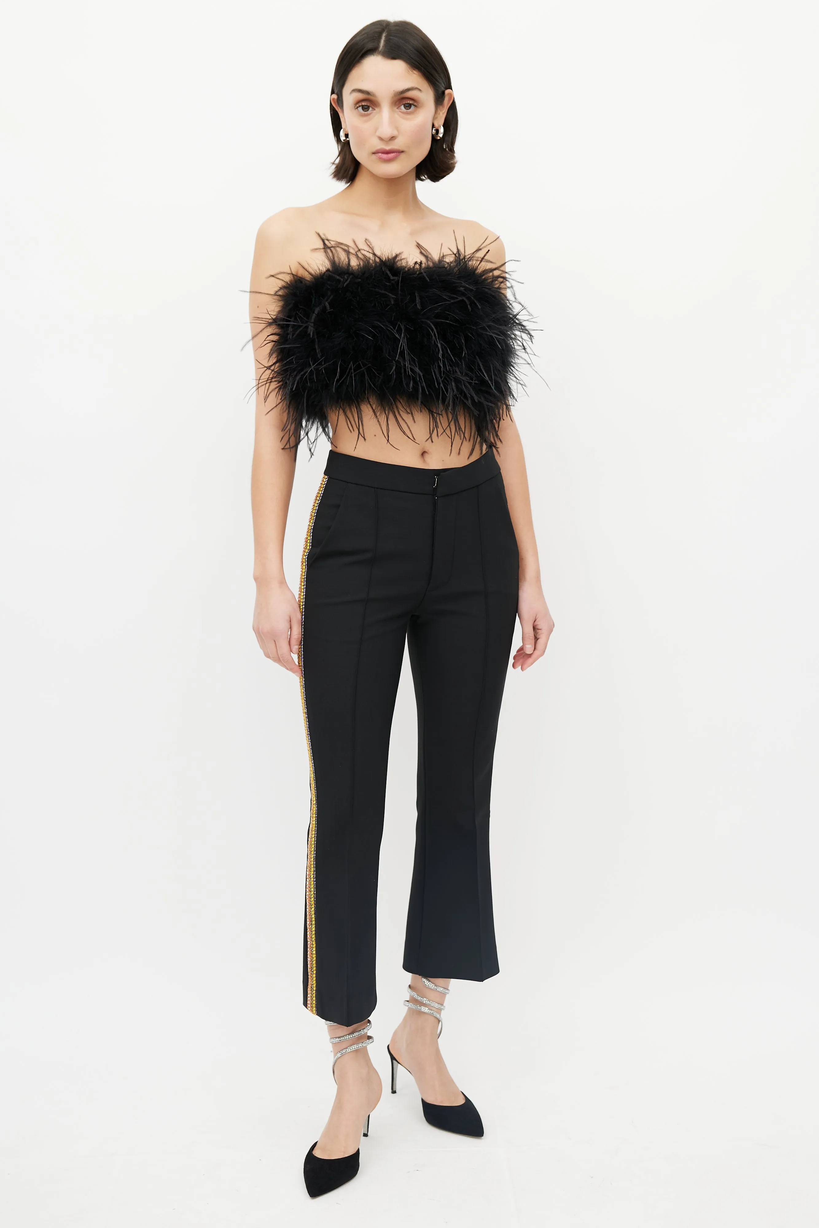 Black Feather Tube Top