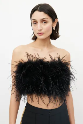 Black Feather Tube Top