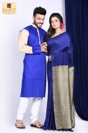 Blue Lily- Saree-Kurta Couple set