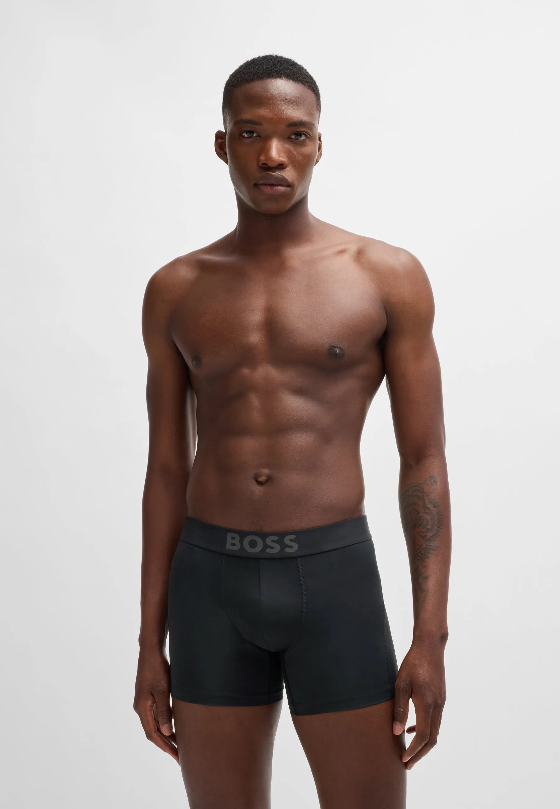 BOSS Men's Active 3 Pack Boxer Briefs - Black