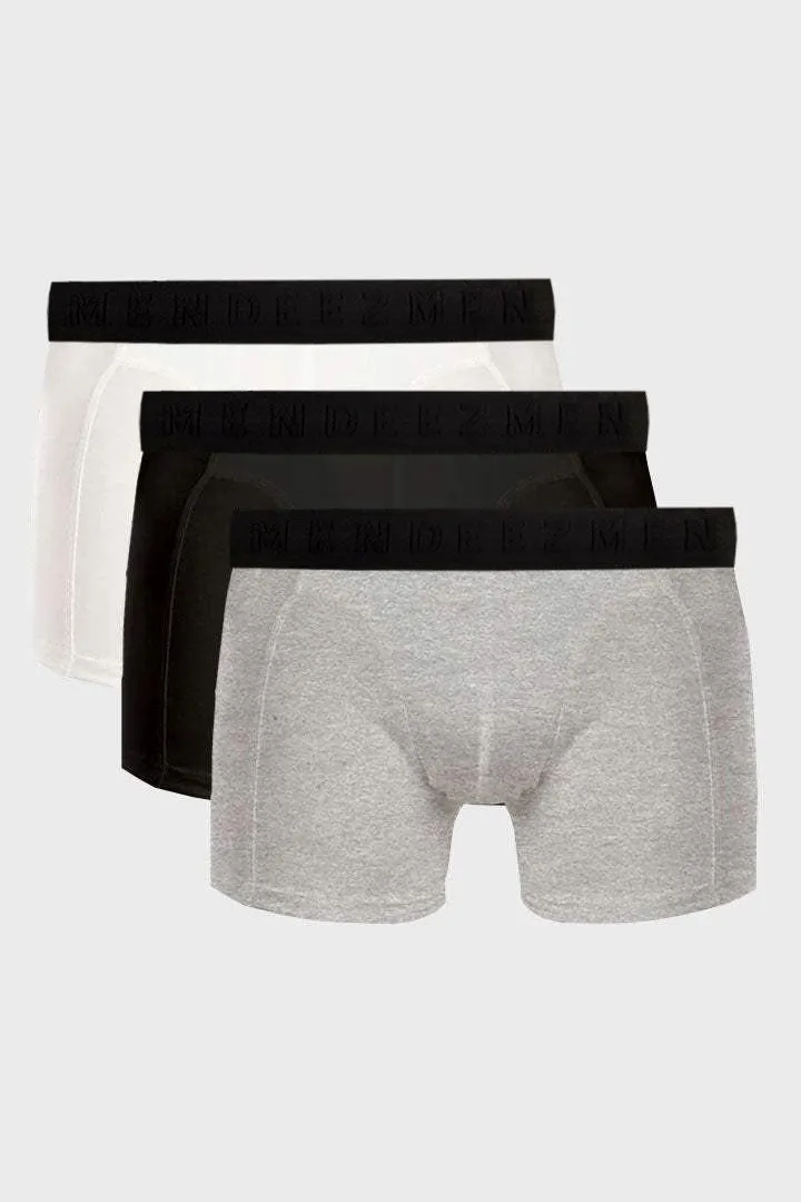 Boxer Briefs - White, Heather Grey & Black Pack Of 3