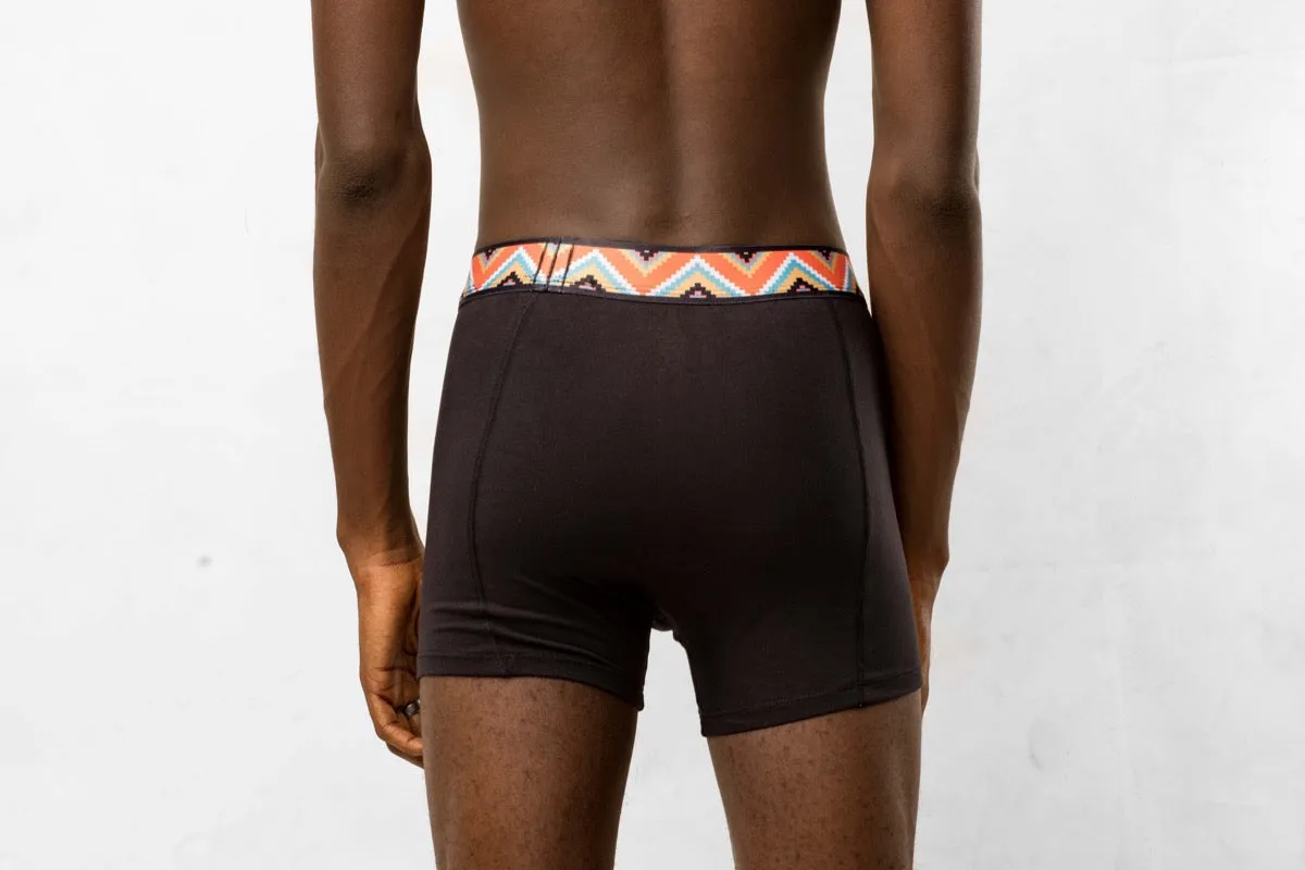 Boxer Briefs with Printed Waistband - Moisture-Wicking, Comfortable, Afro-Inspired Elastic Waistband | 95% Cotton, 5% Elastane