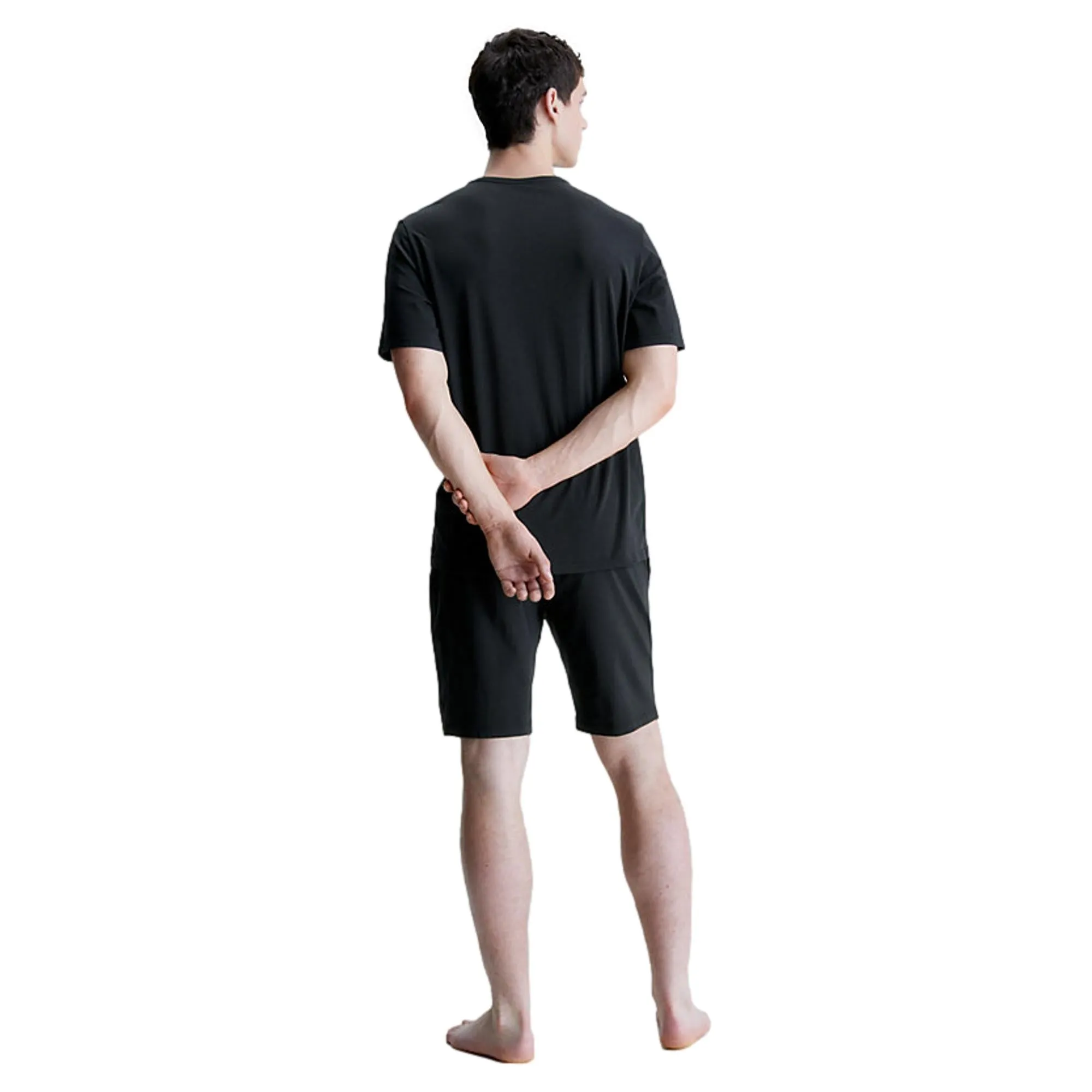 Calvin Klein Cotton Stretch Lounge Short Sleeve Short Set - Black
