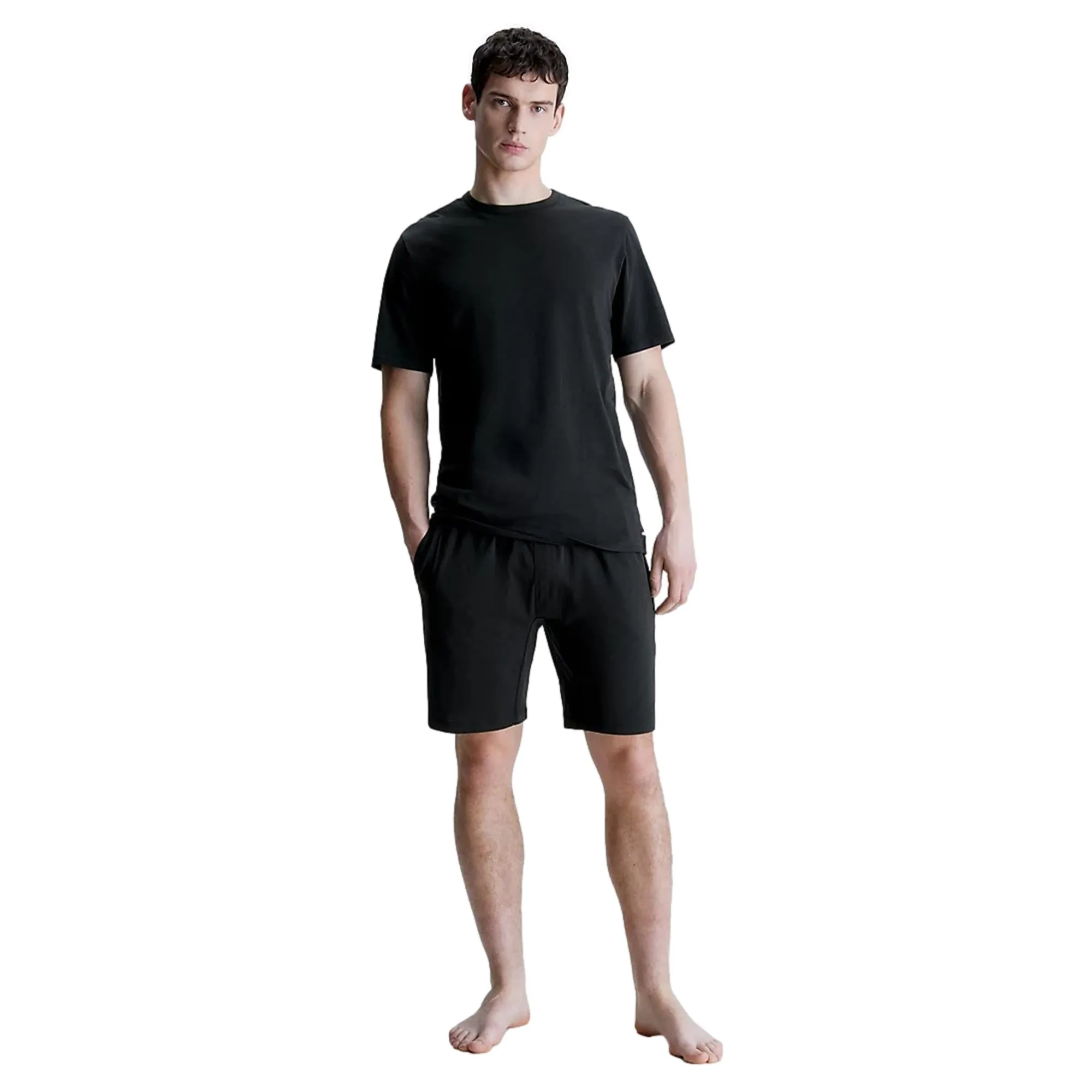 Calvin Klein Cotton Stretch Lounge Short Sleeve Short Set - Black