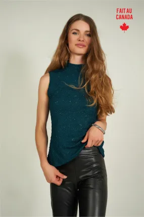 Camisole brillante à col montant - DORA-LUX2 - (R-A7)