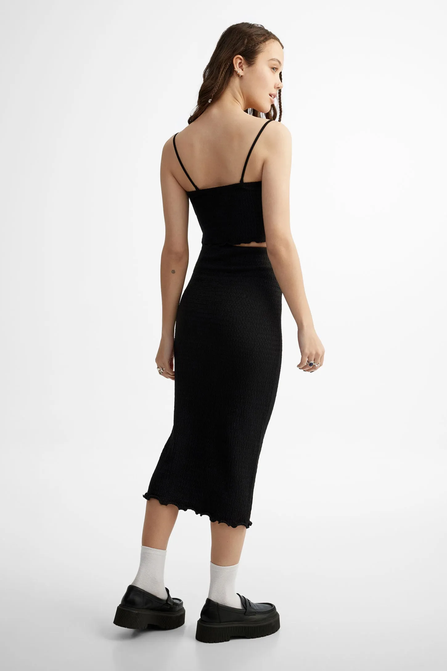 Camisole tube bretelles fines coupe écourtée - Femme