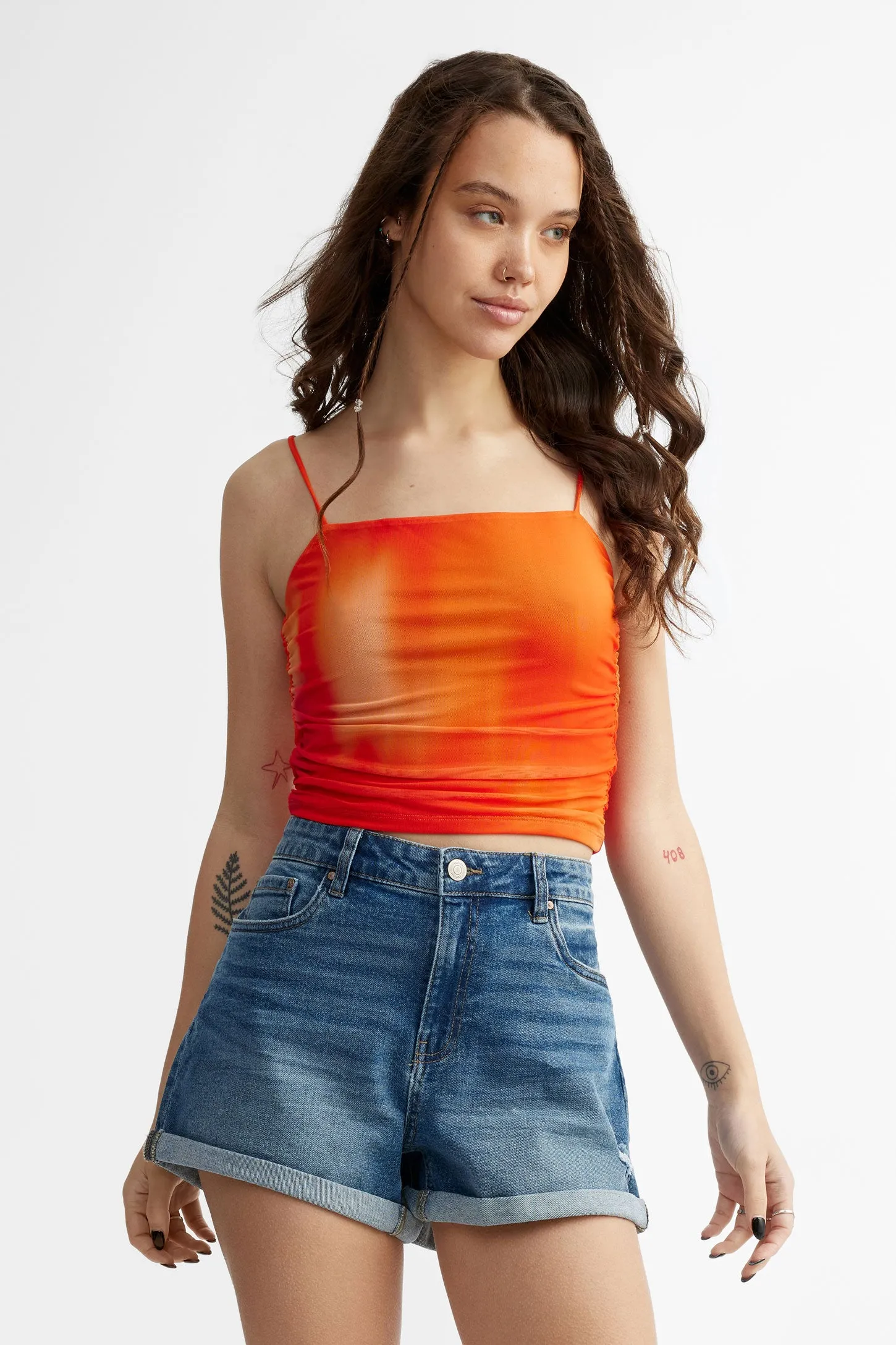 Camisole tube en mesh doublé - Femme